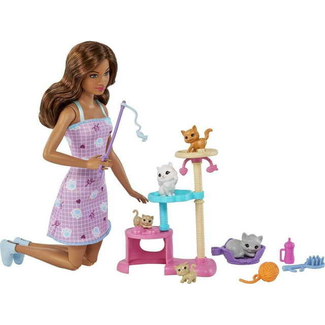 Barbie Poupée et animaux de compagnie Kitty Condo et accessoires