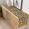 thumbnail image 4 of Sunflowers Table Runner - 48 Inch Long, Kitchen Dining Table Runner Dresser Scarves, Farmhouse Summer Floral Black White Plaid Farmhouse Decor for Coffee Tables Wedding Party Banquet, 4 of 8