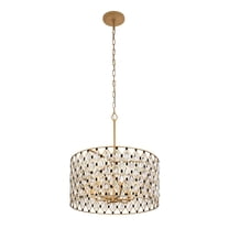 Varaluz Windsor 6-Lt Crystal Pendant - French Gold/Matte Black