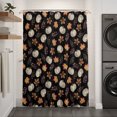 thumbnail image 2 of White Pumpkins Fall Shower Curtain - Water Repellent Fabric Shower Curtains Washable, Thanksgiving Maple Leaves Black Decorative Polyester Cloth Bathroom Curtains Modern Bath Decor 72"x84", 2 of 8