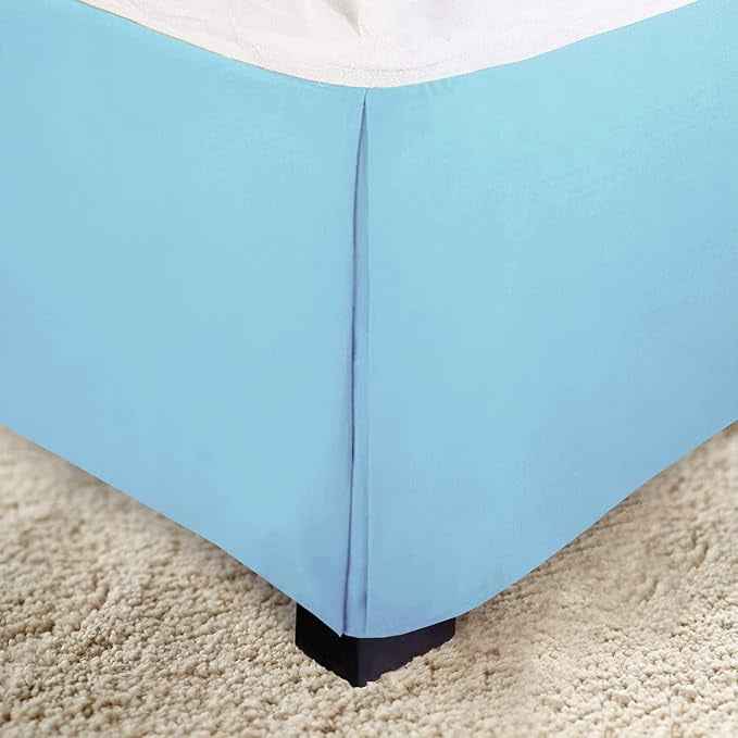 Elegant Comfort 1-Piece Solid Bed Skirt, 1500 Series, Minimalist Design with a Modern Look- Easy Care, Wrinkle and Stain Resistant, Bedskirt, King, Aquamarine