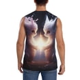 thumbnail image 4 of Haiem Men's Fox Couple Print Tank Tops Summer Sleeveless Cut Off Workout T-Shirts Fitness Vest Athletic Undershirts-Small, 4 of 8