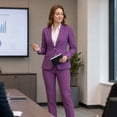 thumbnail image 2 of AZoiNM Women's 2 Piece Slim Fit Blazer Suit Set - Two Button Lapel Collar Business Casual Outfits with Elastic Waist Pants for Office Work Interview All Seasons, 2 of 16