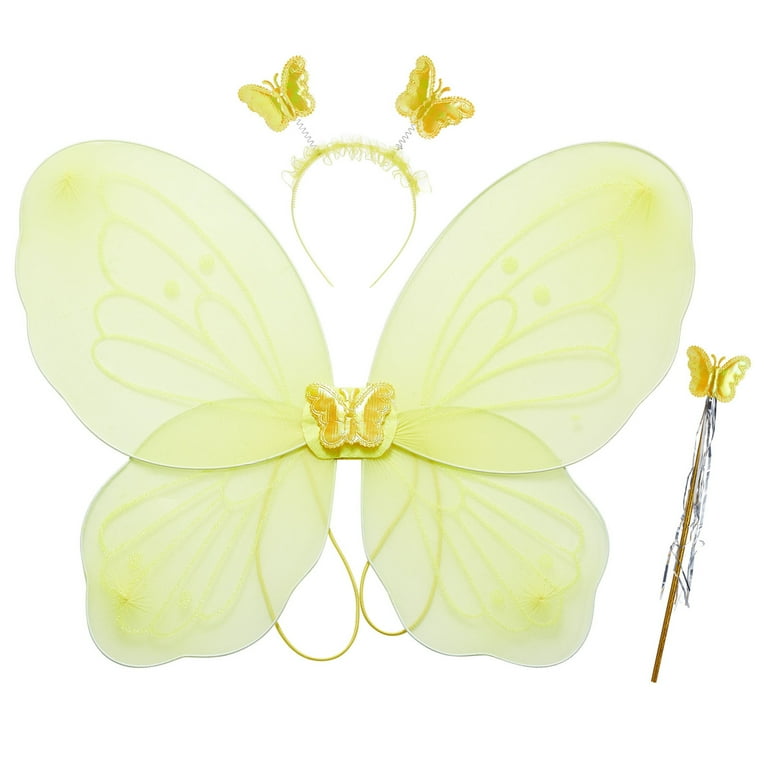 Mildsown Kids Girl Butterfly Wing Foldable Fairy Wing and Headband