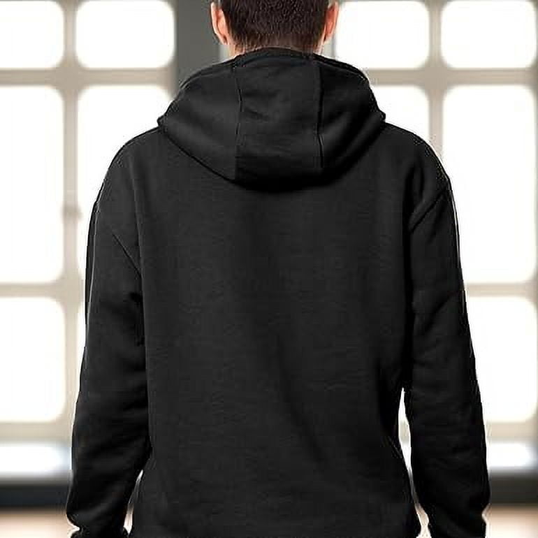 Elegant Comfort Men's Fleece Hoodies, Moisture Wicking & Breathable, Pullover Hooded Sweatshirt, Medium, Black