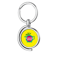 thumbnail image 1 of International Labour Day Art Deco Fashion Rotating Keychain Metal Keyring Holder, 1 of 2