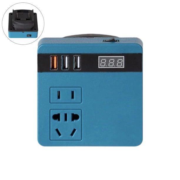 Wartleves Inversor de corriente portátil de 120 W, 18 V a 220 V para Milwaukee 48-11-1815.//
