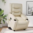 thumbnail image 1 of Sillón Reclinable con Masaje y Función de Levantarse Casafoyer en Cuero Sintético Crema, 1 of 1