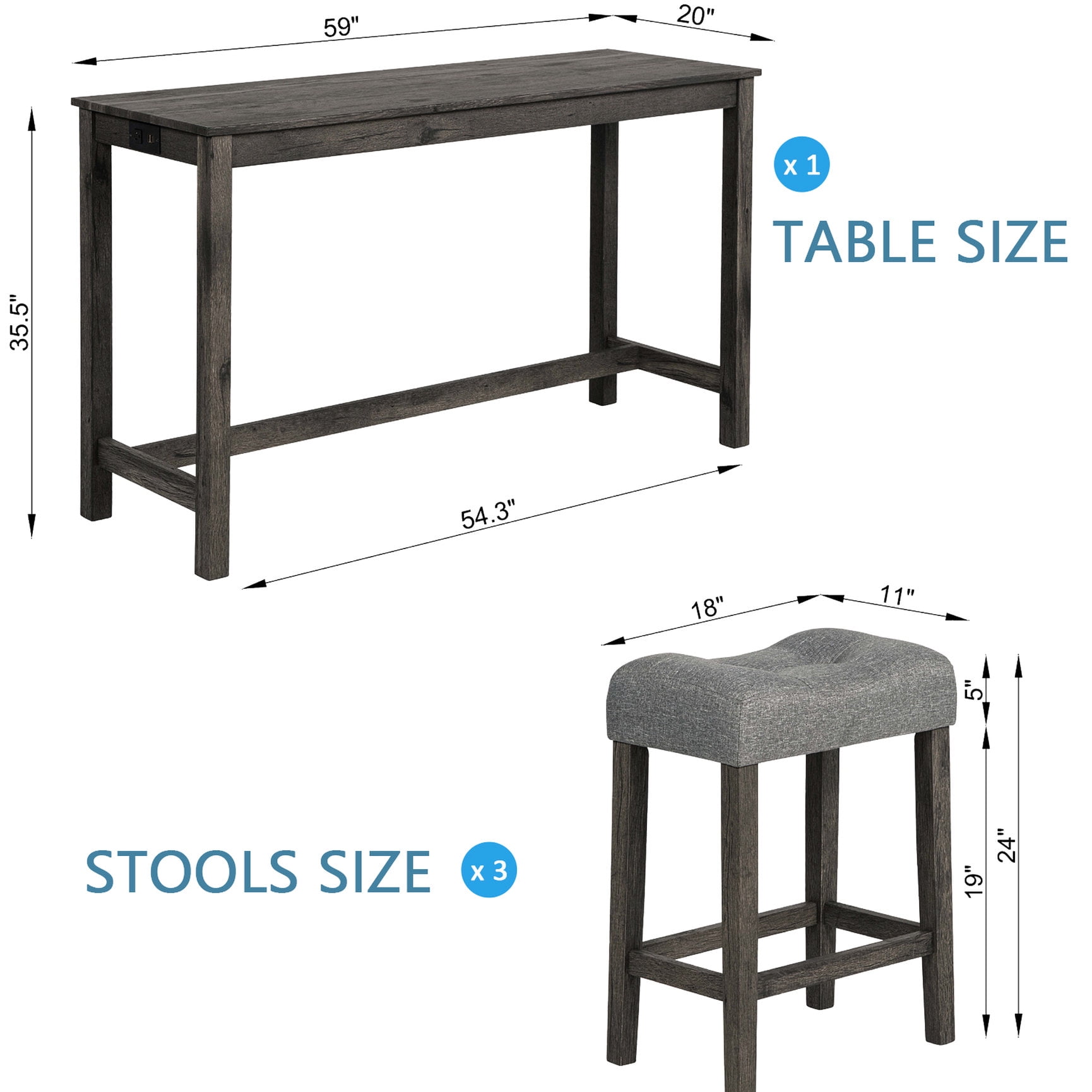 Durable Legs and Power - Behind Couch Table Set for Relaxing in Living Room