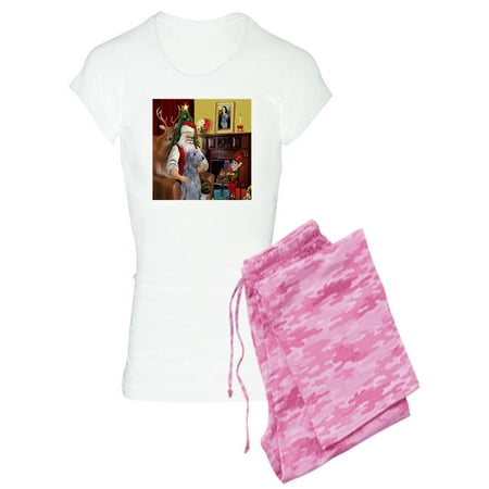 

CafePress - Santa s Deerhound - Women s Light Pajamas