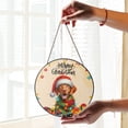 thumbnail image 2 of Merry Christmas Santa Vizsla Scarf Twinkling Lights Xmas Holiday Stained Glass Suncatcher Vizslas Dog Lover Gifts Idea Window Hanging Sign Decor - 00022, 2 of 5