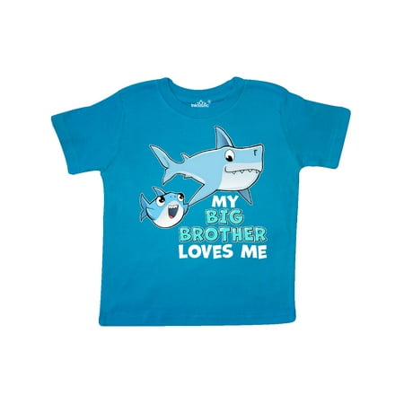 

Inktastic My Big Brother Loves Me with Cute Sharks Gift Toddler Boy or Toddler Girl T-Shirt