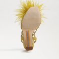 thumbnail image 6 of Sam Edelman Layton Dark Pear Ankle Strap Spool Heeled Feather Detailed Sandals (Dark Pear, 6), 6 of 6