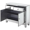 thumbnail image 3 of Maklaine Solid Wood Antique Silver Nightstand Rectangular Crystal Knobs 32" x 38" x 12" Assembled, 3 of 12