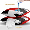 thumbnail image 4 of Red Grey Geometric Throw Pillow Covers 18x18 Inch Set of 2, Modern Black White Abstract Art Waterproof Outdoor Pillow Covers, Decorative Cushion Pillowcases for Couch, Sofa, Bed, Garden, Patio, 4 of 9