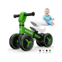 Baby Balance Bike With 4 Wheels Adjustable Seat Toddler Balance Ride Bike Toy Kid Walker Birthday Gift For 1/2/3 Year Old Boy&Girl Durable Bike With Shock Absorption Baby And Toddler Balance Training