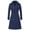 Navy Blue, variant on Womens Long Trench Coat Women's 3/4 Length Double Breasted Lapel Jacket with Belt Black XL