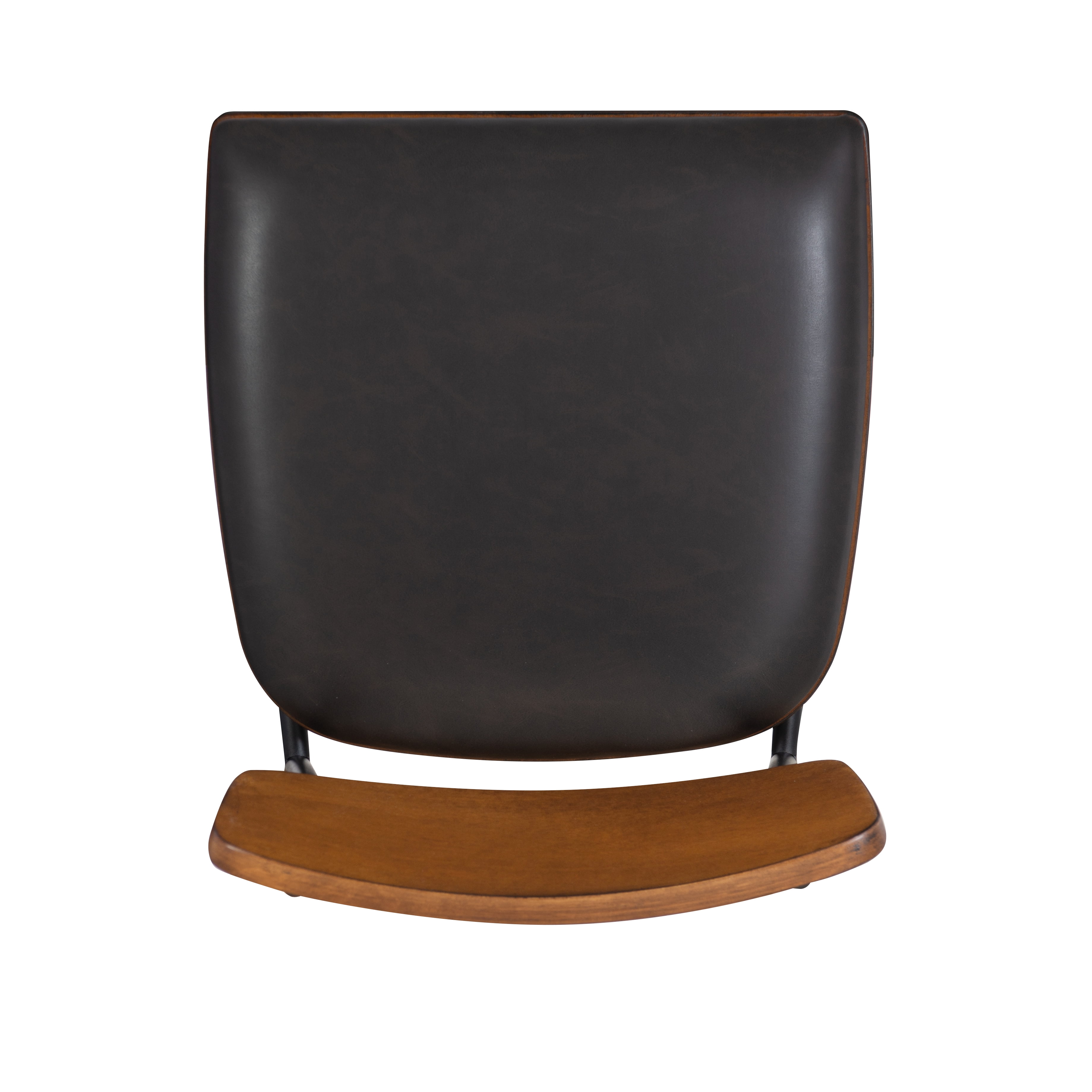 Linon Ryder Counter Stool Espresso Faux Leather Padded Seat Steel Frame in Black