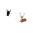 thumbnail image 5 of CarpNettore Rock Hand Gesture Reindeer Statue Hand Sign Elk Sculpture Creative Finger Deer Ornament Sculpture for Apartment Bedroom Restaurant Living Room Office Farmhouse Decor, 5 of 8