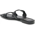 thumbnail image 3 of Dolce Vita Ilva Onyx Embossed Leather Slip On Open Toe Slides Flats Sandals (Onyx Embossed Leather, 11), 3 of 6
