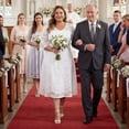 thumbnail image 3 of Agnes Orinda Women's Plus Size Lace Dress V-Neck 3/4 Sleeve Midi Swing Wedding Bridesmaid Dresses 1X White, 3 of 8