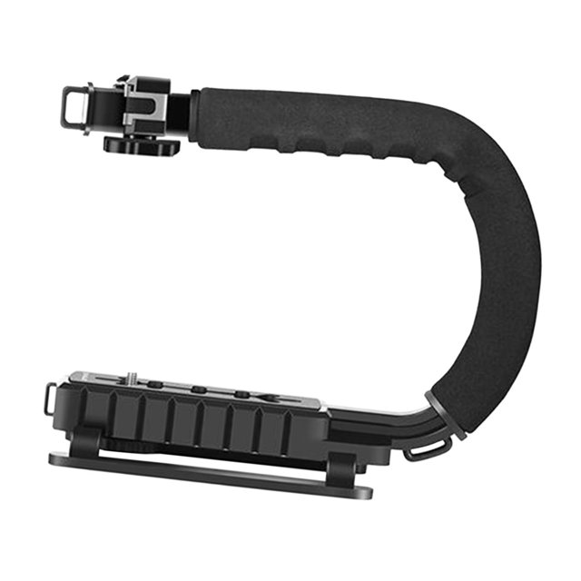 Estabilizador de mano para cámara en forma de C con accesorios de montaje de tornillo de 1/4 ", mango resistente y versátil, soporte estabilizador de