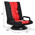thumbnail image 2 of Gymax Chaise de Sol de Jeu Pliable Canapé Paresseux Pivotant à 6 Positions Réglables avec Accoudoir Rouge, 2 of 10