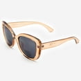 thumbnail image 6 of Sunglasses with Readers for Women - Reader Sunglasses - Oversized Butterfly Cat Eye Reading Sun Glasses with Built In Full Readers - Barletta by VITENZI in Champagne 2.75, 6 of 9