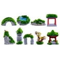 thumbnail image 1 of Bamboohart 9 Pcs  Garden Bridge Mini House Micro Landscape Ancient Building, 1 of 8