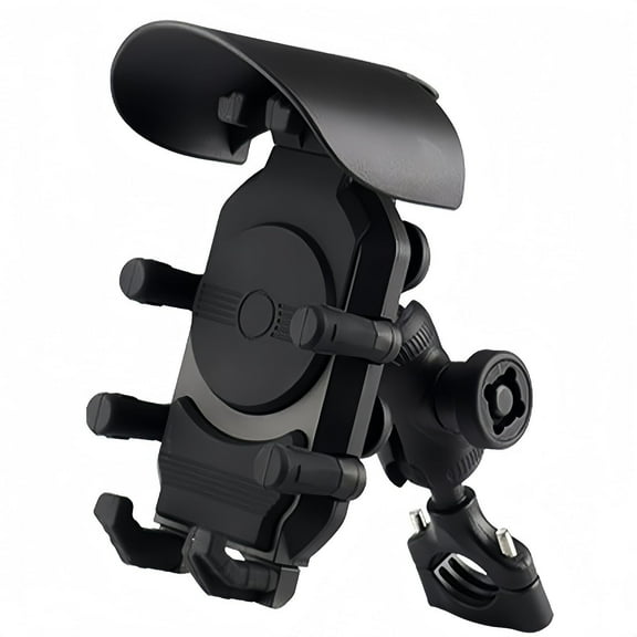 A Motorcycle Phone Mount with Vibration Dampener & Secure Lock, Anti-Theft Bike Phone Holder, Rainproof Handlebar Cellphone Holder for iPhone 16 15 14 13 Pro Max Plus 5.4-7.0" Smartphones