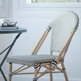 thumbnail image 4 of Merrick Lane Stacking French Bistro Style Chair with Black and White Textilene Seat and Light Bamboo Finished Aluminum Frame for Indoor/Outdoor Use, 4 of 12