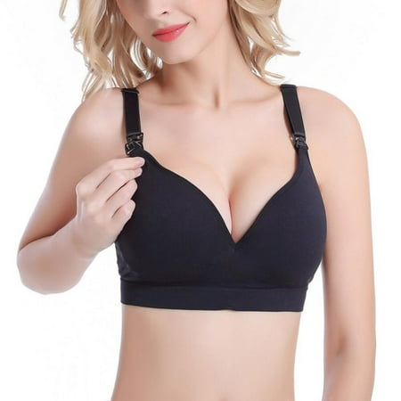 

Greyghost Seamless Nursing Bra Maternity Nurse Bra Clothes Breastfeeding Bra Breast Feeding Bras for Pregnant Women Pregnacy Underwear Black XL