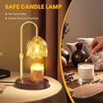 thumbnail image 5 of BEEPRINCESS Candle Warmer Lamp, 2/4/8H Timer, Dimmable, Adjustable Height, Gold Glass Shade, 2 Bulbs, 5 of 7
