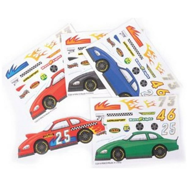24 Pegatinas Para Hacer Un Coche De Carreras (Pegatinas De Coches De Carreras Para Niños Pequeños, Bolsas De Regalos, Recuerdos De Fiesta Para Niños, Pegatinas Para Viajes)