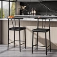 thumbnail image 2 of QinaQin Bancos altos de 25 pulgadas con respaldo, asiento tapizado en piel sintética y patas metálicas, ideales para cocina, cafetería o comedor, 2 of 6