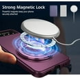 thumbnail image 2 of Magnetic Case for Samsung Galaxy Z Flip 4 Case with Kickstand & Ring Holder, [Compatible with MagSafe Charging] Slim Ultra PC Back Scratch-Resistant Military Grade Shockproof Case, Wine, 2 of 14