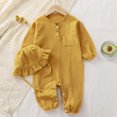 thumbnail image 2 of Mnyotv Infants Baby Clothes Long Sleeve Cotton Jumpsuits and Hats Newborn Spring Fall Outfits Size 6-12 Months, 2 of 5