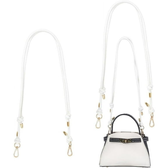 2pcs Adjustable PU Leather Purse Strap Thin Crossbody Bag Strap Replacement Round PU Leather Shoulder DIY