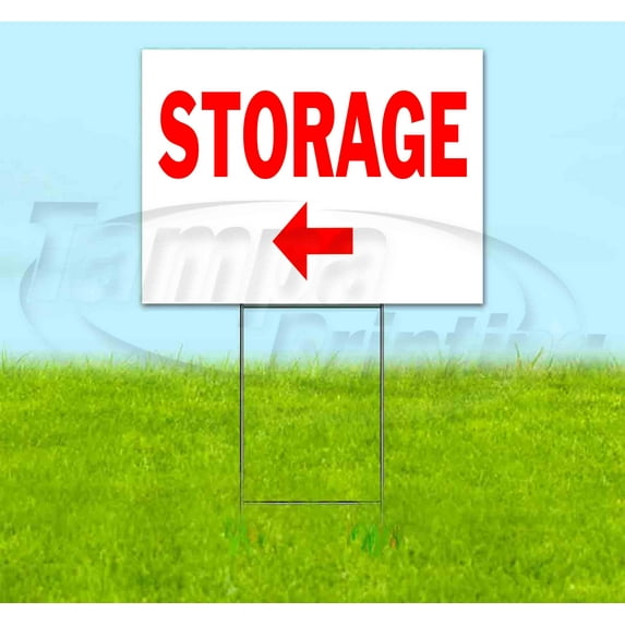Storage Left (18" x 24") Yard Sign, Includes Metal Step Stake