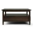 thumbnail image 2 of Simpli Home Warm Shaker 36 inch Wide Solid Wood Transitional Square Coffee Table in Tobacco Brown, 2 of 4