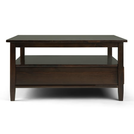 Simpli Home - Warm Shaker Square Coffee Table - Tobacco Brown