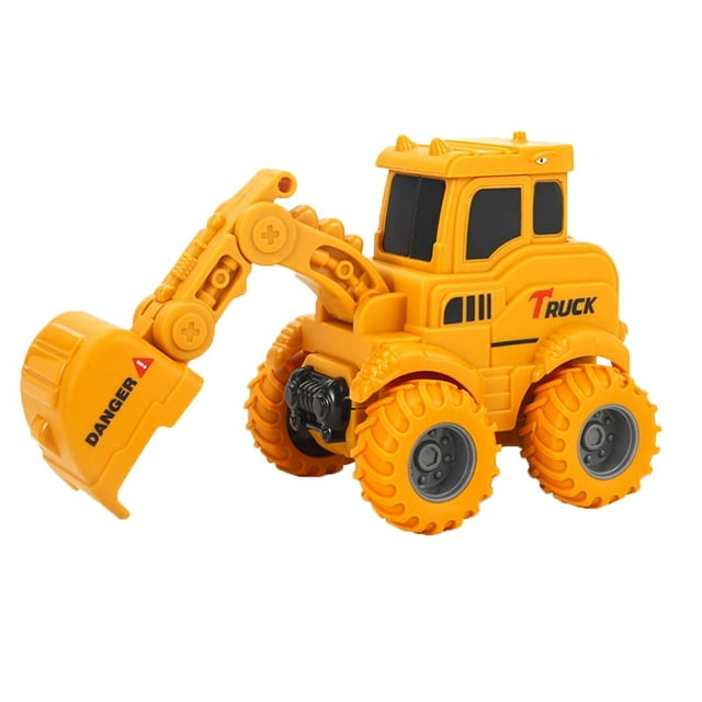 1/6PCS Engineering Vehicle Toys Press Sliding Simulation Excavator Bulldozer Doll Children Model Educational Toy Kids Puzzle
