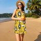 thumbnail image 3 of Fotbe Cartoon Bear Yellow Vestido de Verano sin Mangas para Mujer – Vestido Midi Línea A, Estilo Camiseta Floral, Vestido Playero Casual y Fluido, 3 of 7