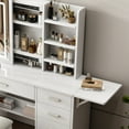 thumbnail image 6 of Aukfa Makeup Vanity Set with Mirror & Open Shelves, LED Vanity Desk, White, 6 of 7