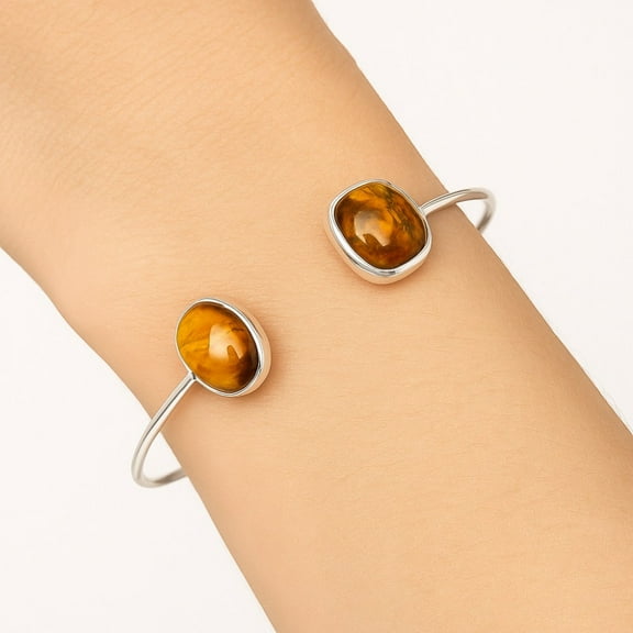 Natural Nellite 925 Sterling Silver Cuff Bangle Bracelet Jewelry B-1004 SDB4982