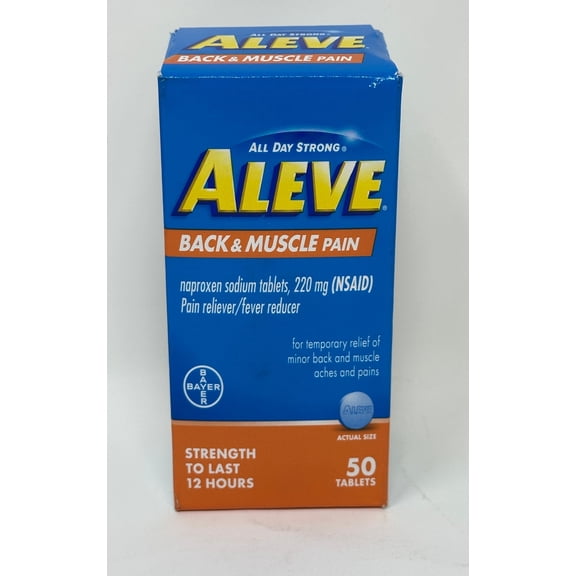Bayer Aleve Back & Muscle Pain Pain / Fever Reducer 12h 220mg 50ct, 3-Pack