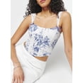 thumbnail image 3 of FEORJGP Women's Cropped Camisole Ladies Slim Cami Tops Lace Shoulder Strap Vest Plaid/Floral Print Show Navel Blouses Cute Sexy Streetwear, 3 of 6