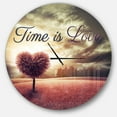 thumbnail image 3 of Designart Horloge Murale Vintage 'Time is Love Rose Heart Tree', 3 of 5