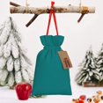 thumbnail image 6 of Fuzoiu Teal Print Christmas Gift Bag,Burlap Gift Bag with Drawstring Closure & Hang Tag,Perfect for Holidays, Birthdays, and Special Occasions-Small, 6 of 7