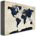 thumbnail image 2 of Trademark Art "World Map - Navy" Canvas Wall Art by Michael Tompsett, 2 of 3